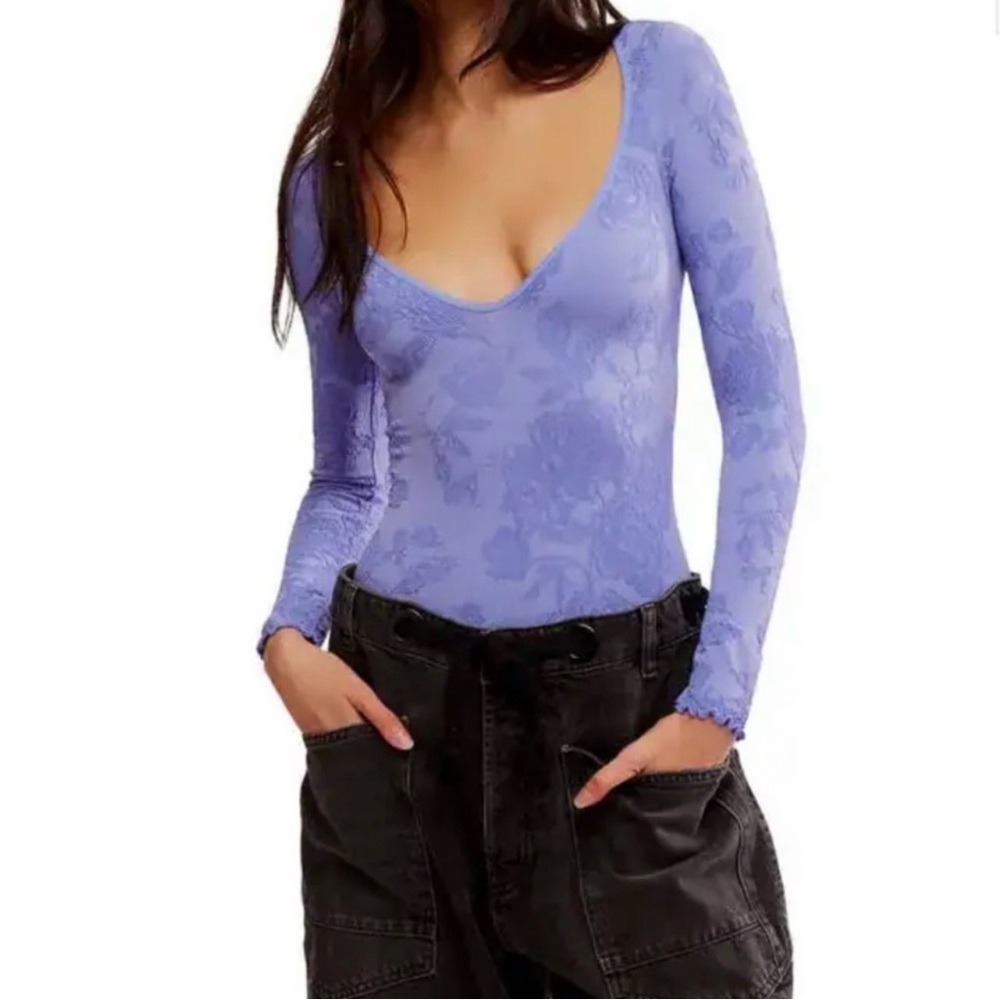 Free People Floral Bodysuit - Lavender